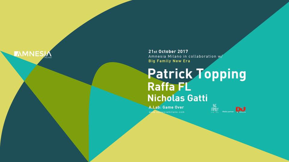 Patrick Topping Amnesia Milano 21 Ottobre 2017