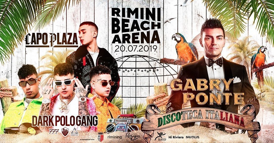 Capo Plaza Dark Polo Gang Rimini Beach Arena 20 Luglio 2019 Ticket Pacchetti