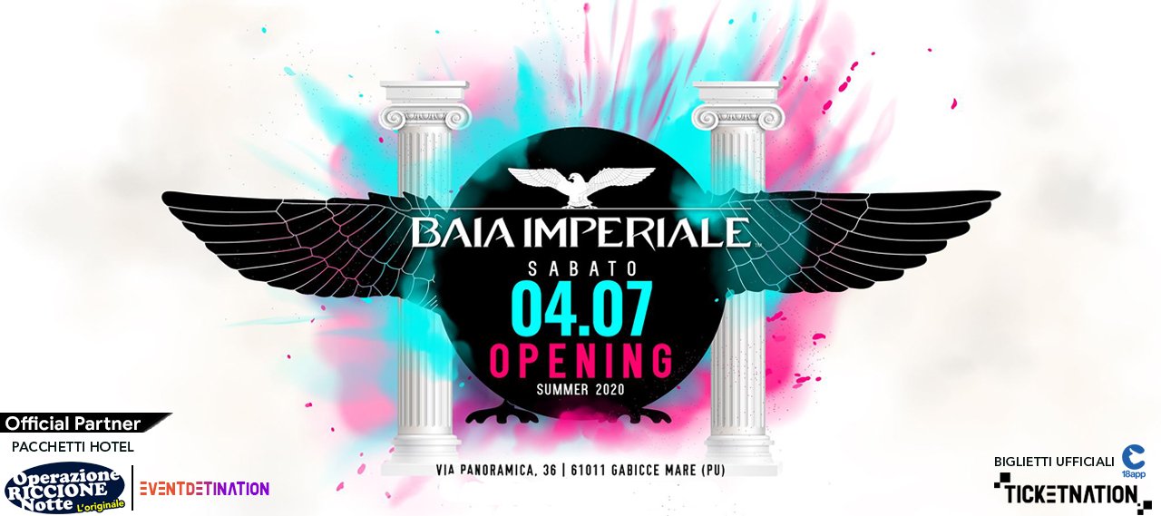 Baia Imperiale Sabato 4 Luglio 2020 Opening Party